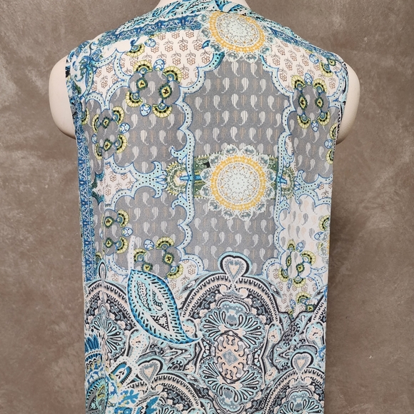 Spense Button Front Sleeveless Tunic Style Top Size Medium - Picture 6 of 11